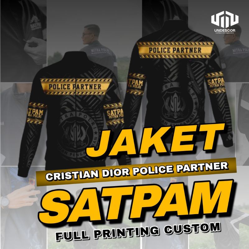 Jaket Cristian Dior Versi Satpam Mitra Polri Jaket Tracktop Jaket Sport Police Partner Jaket Olahrag