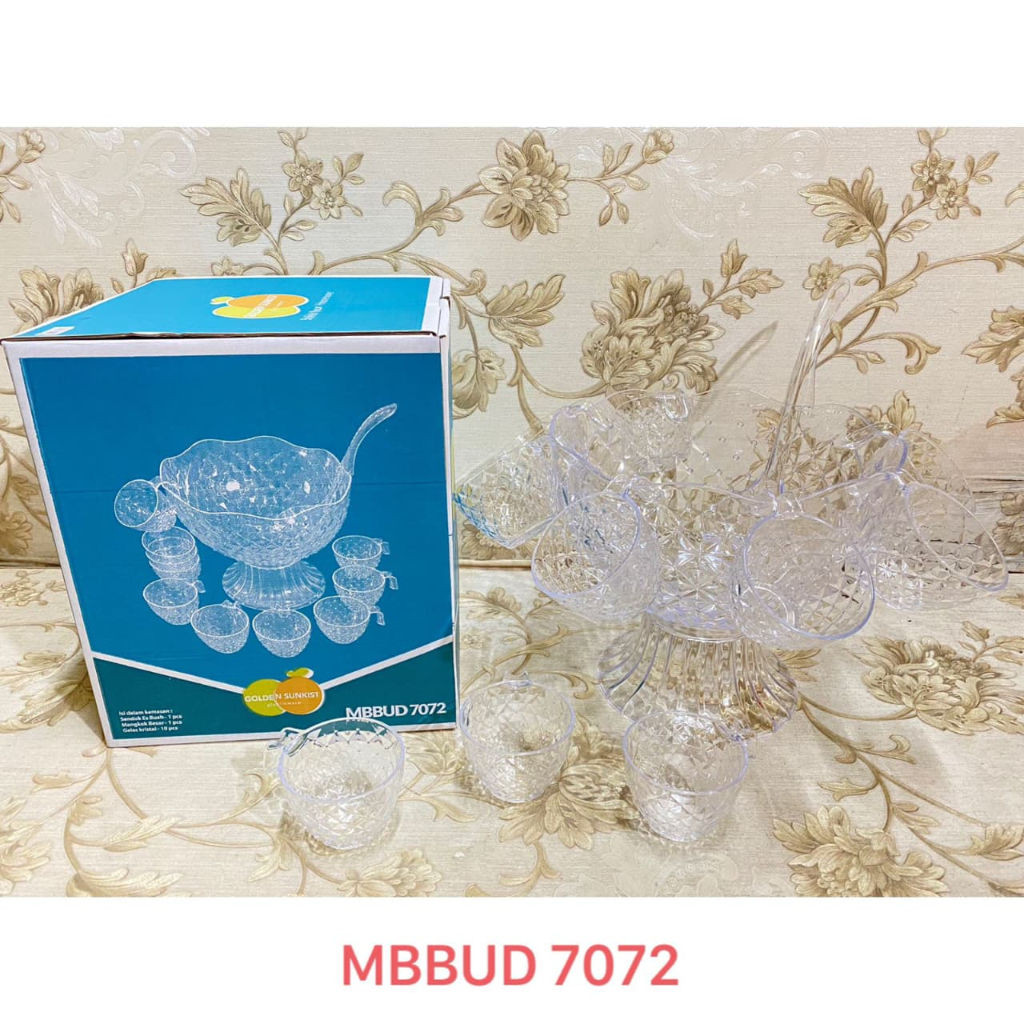 GOLDEN SUNKIST MANGKUK ES BUAH SET ,MANGKUK ES BUAH AKRILIK TERBAIK.