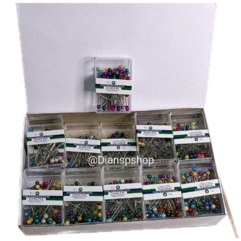 Jarum pentul mika hijab premium (isi 20 bok kecil) mika stainless isi padat