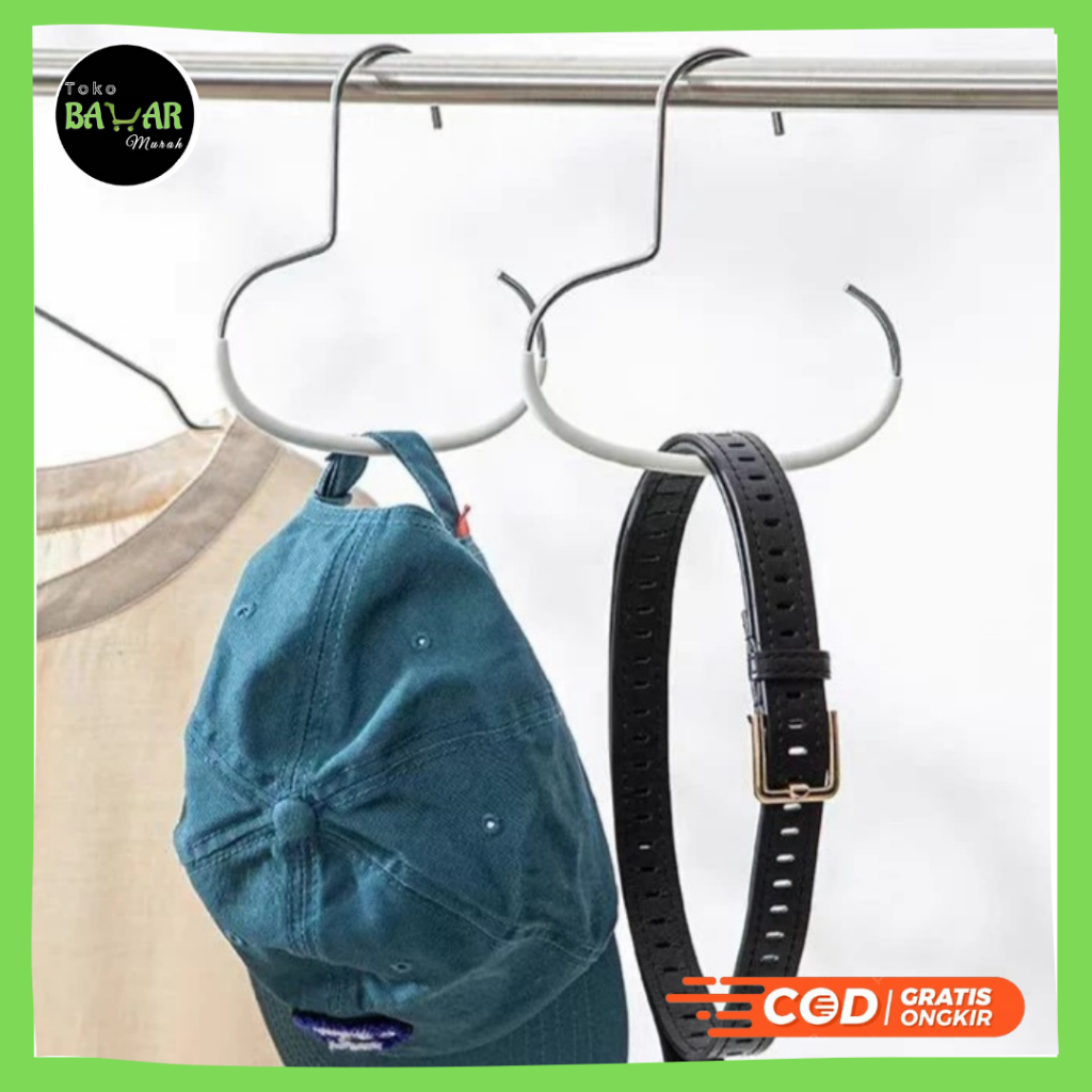 Gantungan Besi Topi Tas / Gantungan Besi Syal Dasi / Hook Besi Topi Dasi Tas Serbaguna Tahan Karat