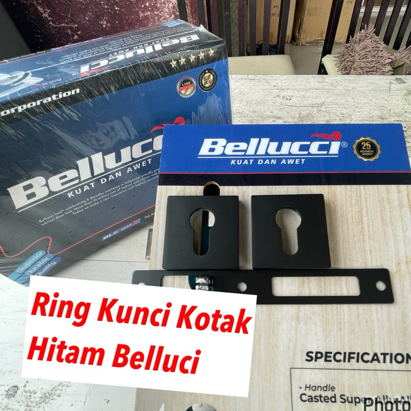 ring kunci pintu belluci kotak hitam/ ring silinder kunci pintu belluci model kotak hitam/ penutup s