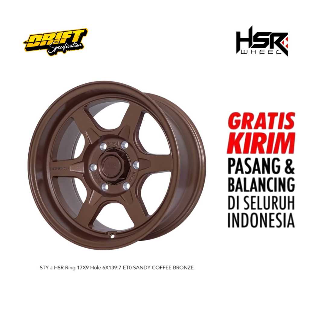 Velg racing HSR STY Ring 17 untuk Mobil Hilux Double Cabin, Triton, Pajero, Fortuner, Ford Ranger, D