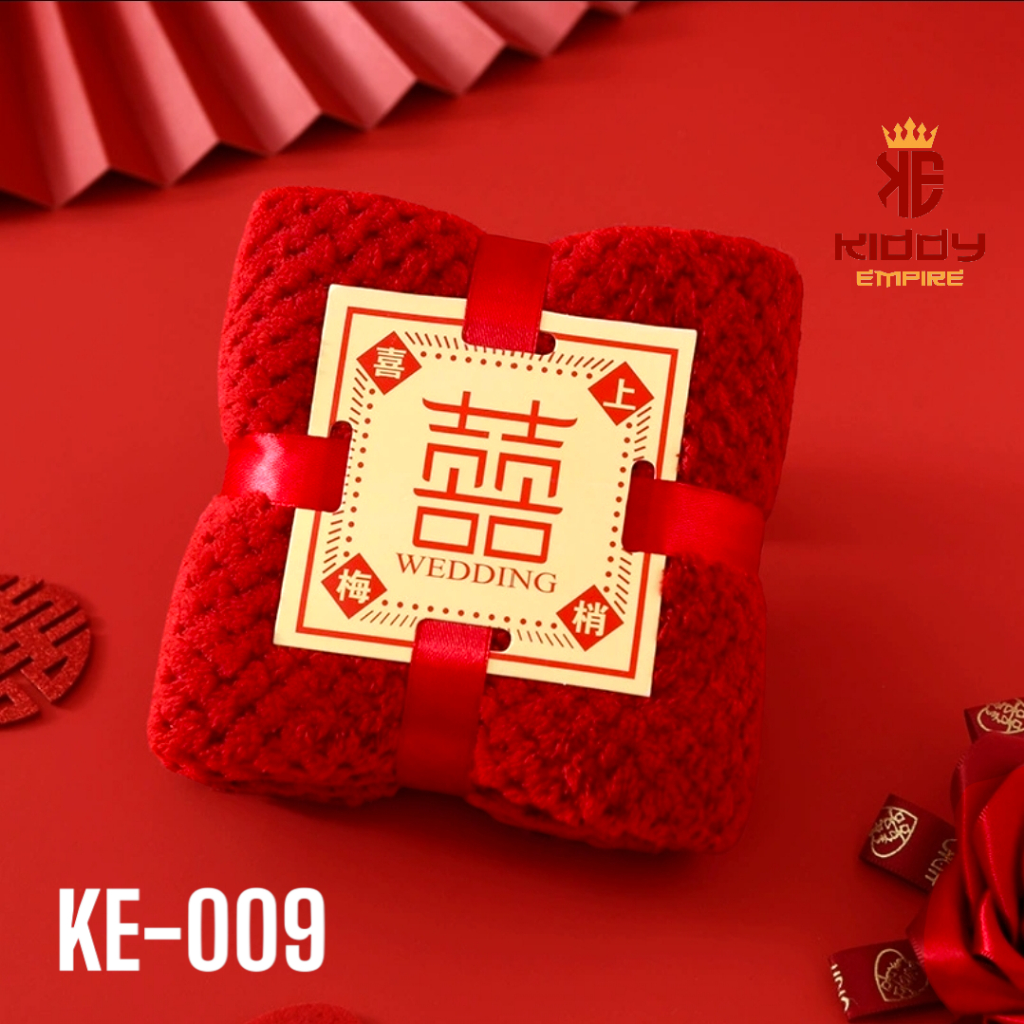 HANDUK SANGJIT / SOUVENIR PERNIKAHAN / SOUVENIR WEDDING / HANDUK SANGJIT MERAH