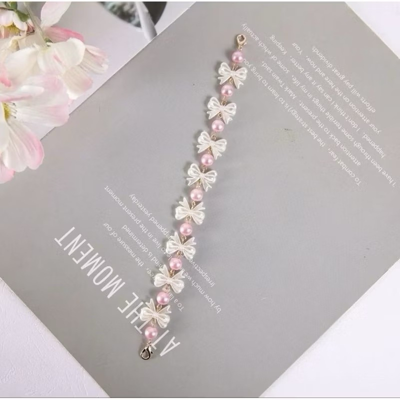 Konektor masker mutiara hijab - pengait masker mutiara - rantai masker tidak elastis pita kecil