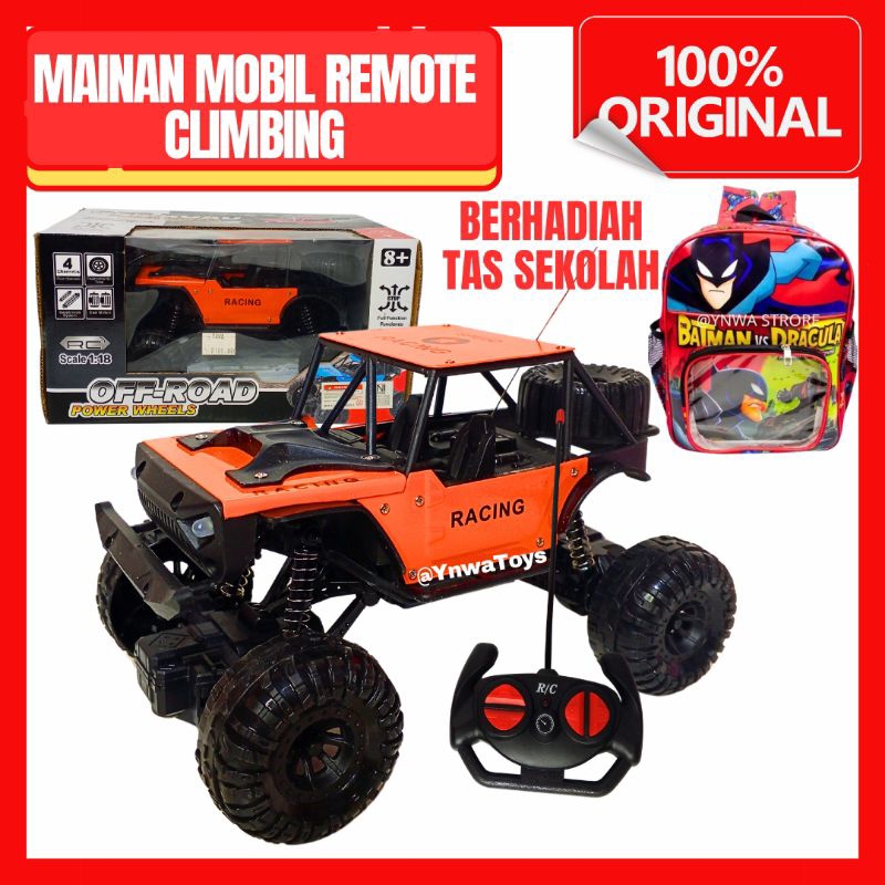 BONUS TAS RANSEL MAINAN MOBIL REMOTE CONTROL JEEP OFFROAD BESAR ANAK LAKI LAKI COWOK/MAINAN MOBIL RC
