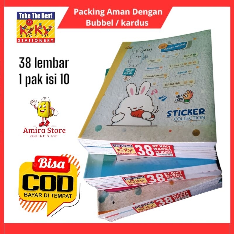 

Buku Tulis kiky 38 Lembar 1 PACK = 10 BUKU