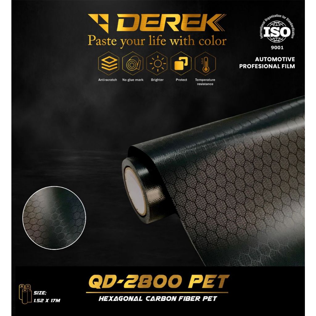 Sticker Stiker Skotlet Motor Mobil Karbon Carbon Hexagonal Hexagon