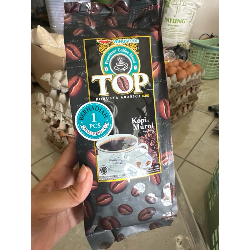 

TOP cofee gratis gelas robusta arabica kopi murni berat 158gram