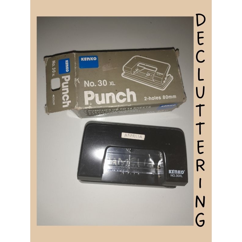 

Original KENKO Punch - Pembolong atau Pelubang Kertas No. 30 XL 2 lubang 80 mm - Dapat box - Preloved - Alat tulis kantor murah edisi decluttering