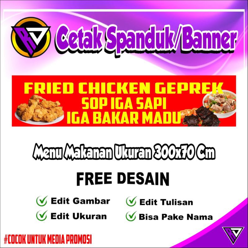 Spanduk Banner Daftar Menu