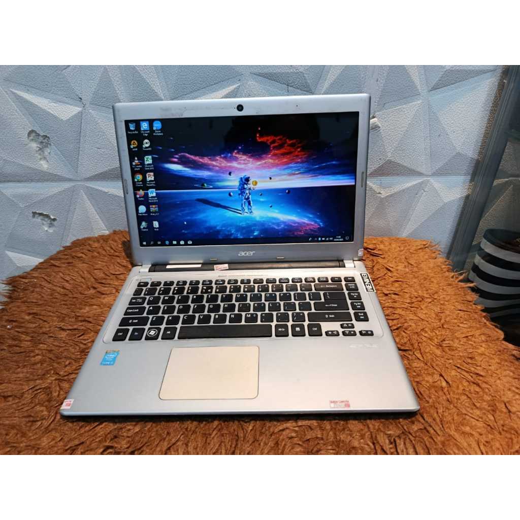 Laptop acer aspire v5-431 Windows 10 pro 64bit Processor Intel celeron 847uz Ram 4gb Penyimpanan 500