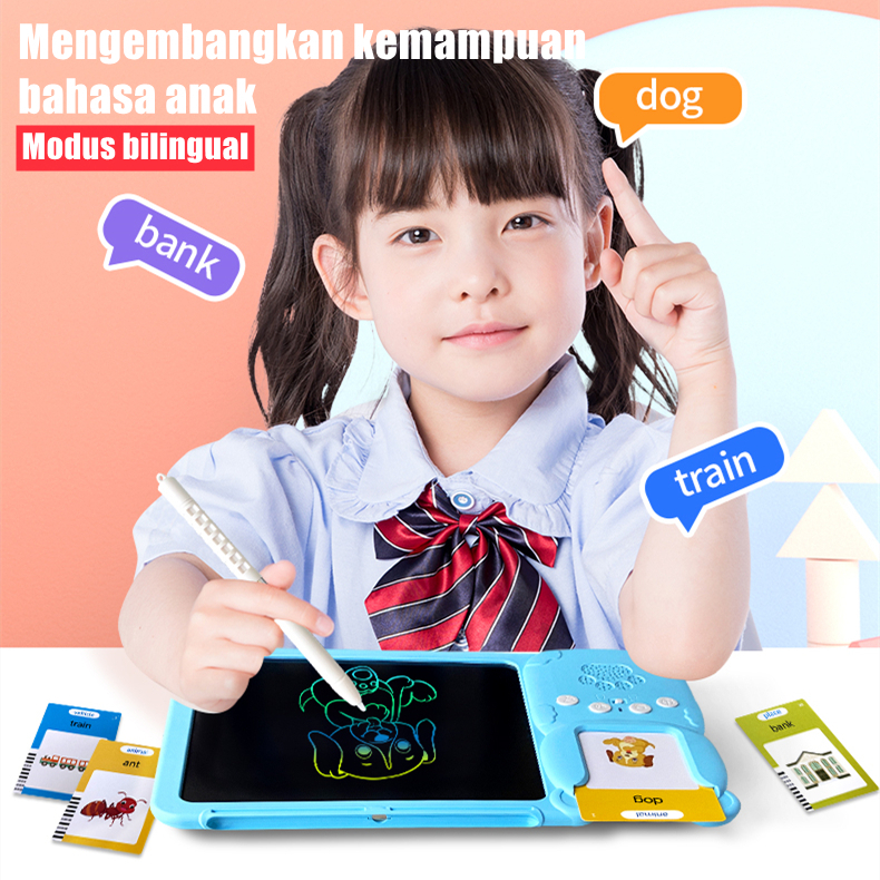 Mainan Edukasi Flashcard Writing Bersuara Bahasa Indonesia Tablet Papan Tulis Belajar