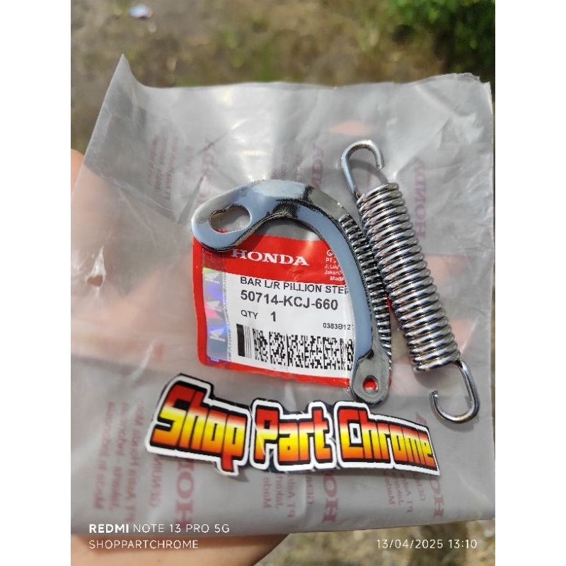 Plat C set PIR pengait jagang/standar tengah MEGAPRO PRIMUS CROM