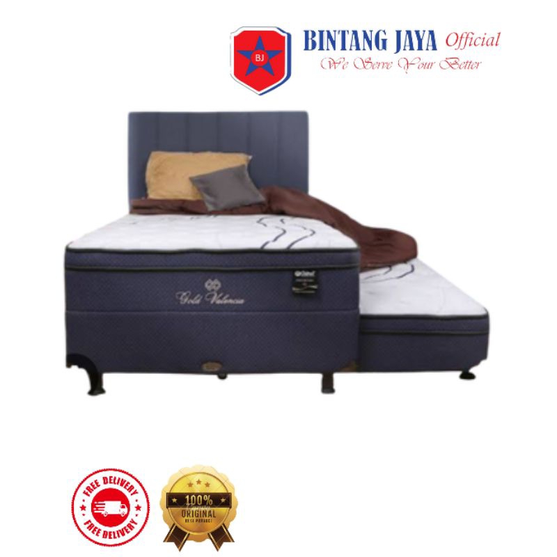Kasur Sorong / Springbed 2 in 1 Gold (Valencia/Almond) - Central Springbed