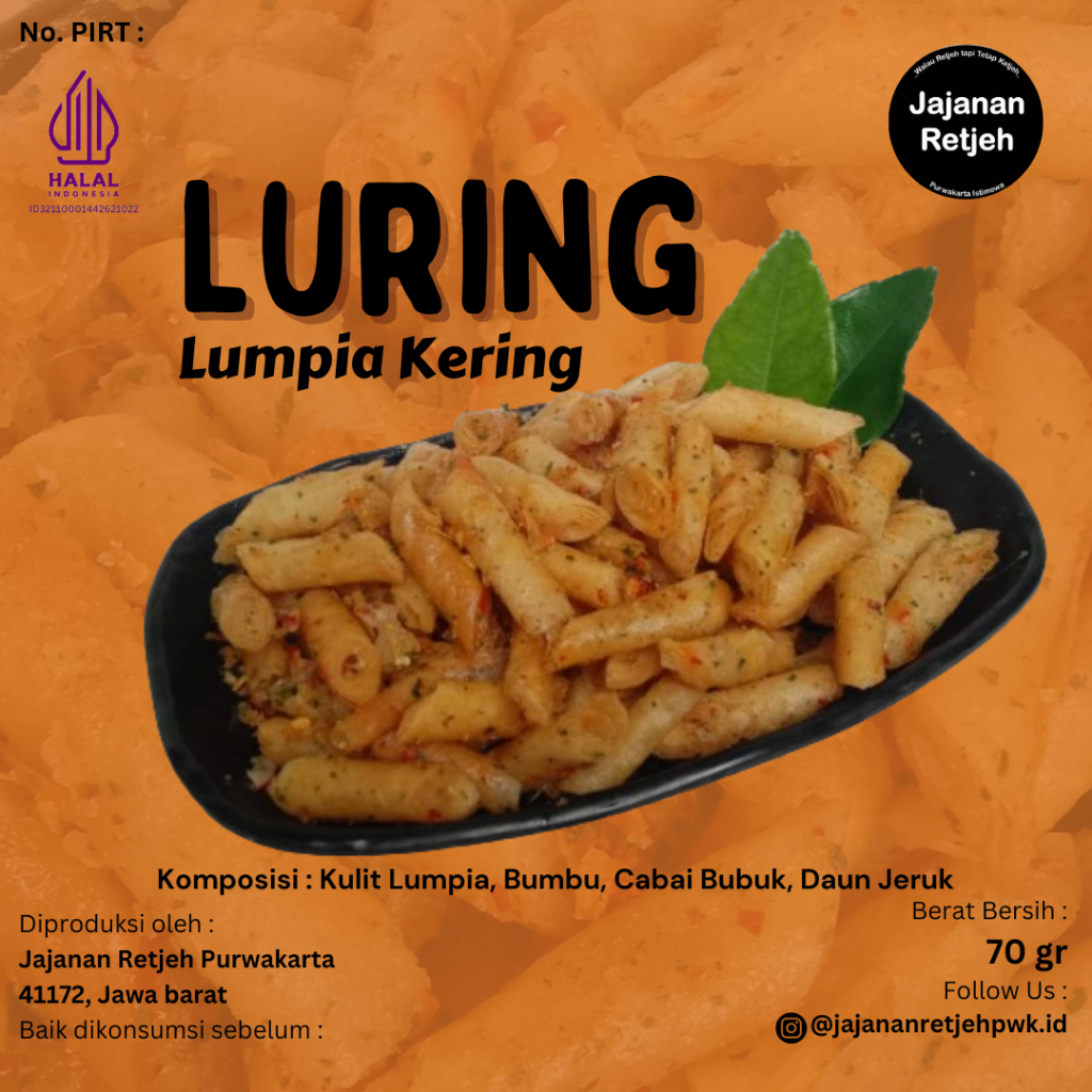 

LUMPIA KERING PEDAS DAUN JERUK / KERIPIK LUMPIA KHAS JAJANAN RETJEH PURWAKARTA