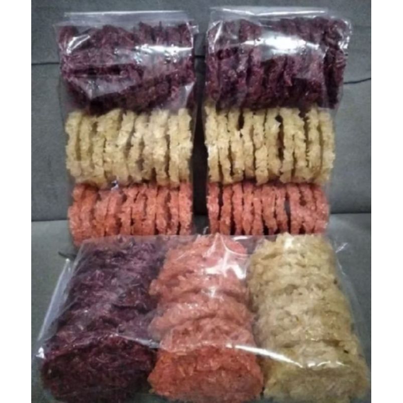 

Ranginang ketan 3 parian rasa & warna 1 pak.isi 30 pcs