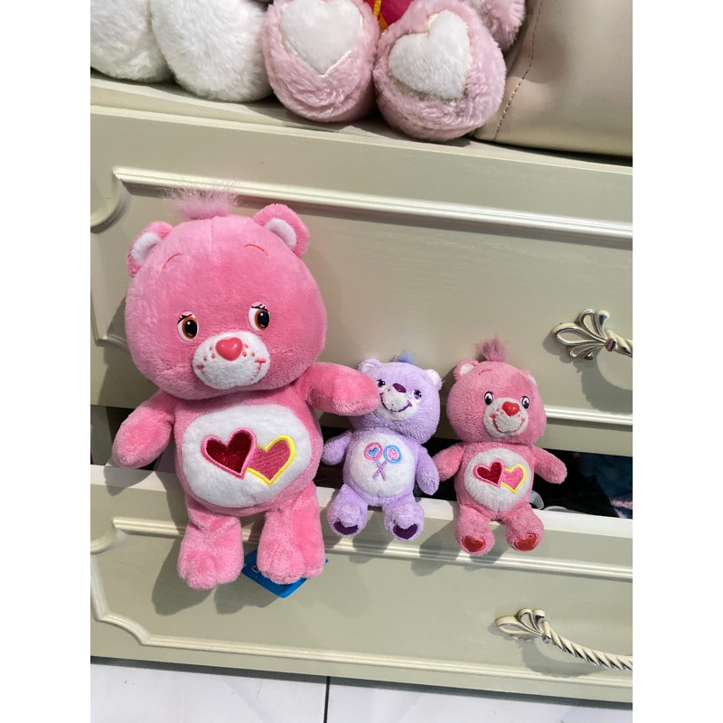 boneka ganci keychain plushie care bears cb pink ungu share bear love a lot