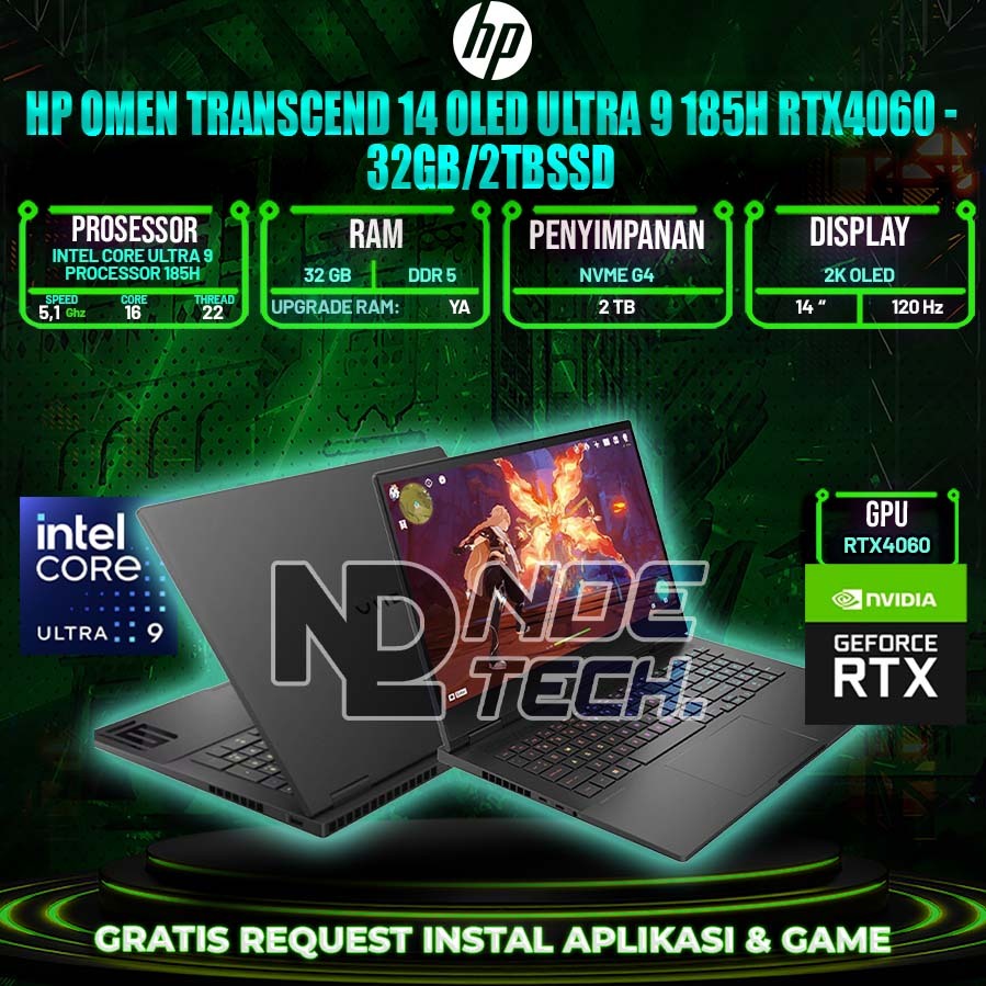 HP Omen Transcend 14 OLED Ultra 9 185H RTX4060