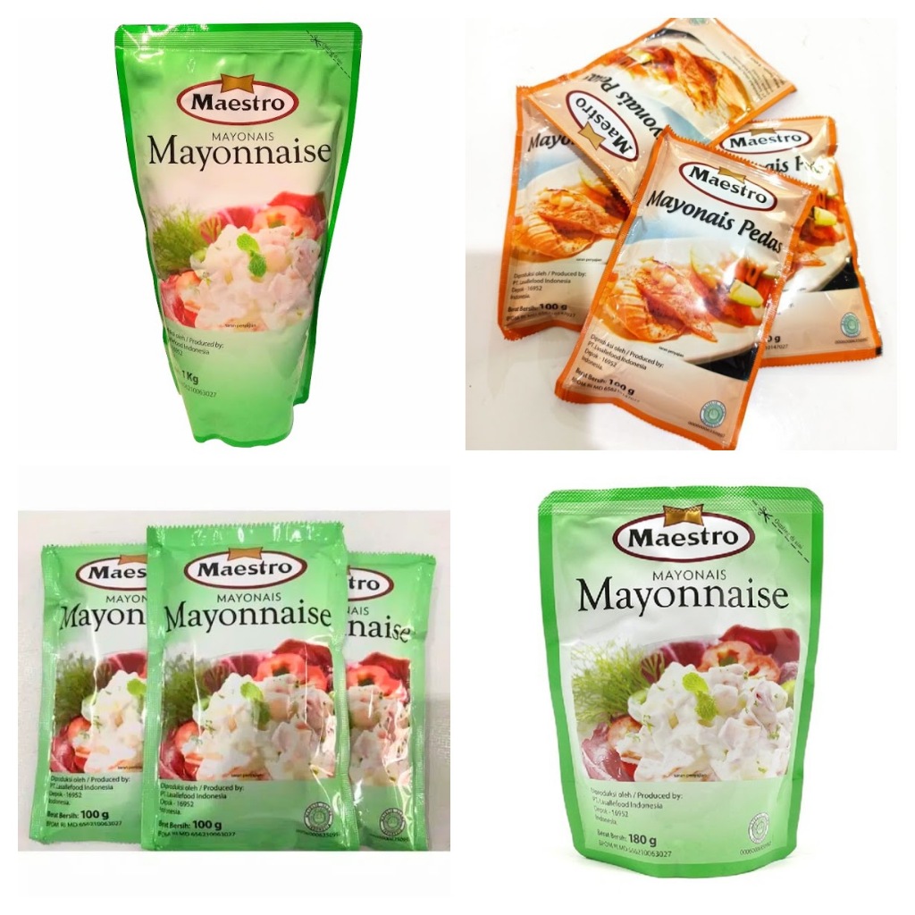 

Maestro Mayonnaise | Original, Pedas | Kemasan 25gr, 100gr, 180gr, 1 kg