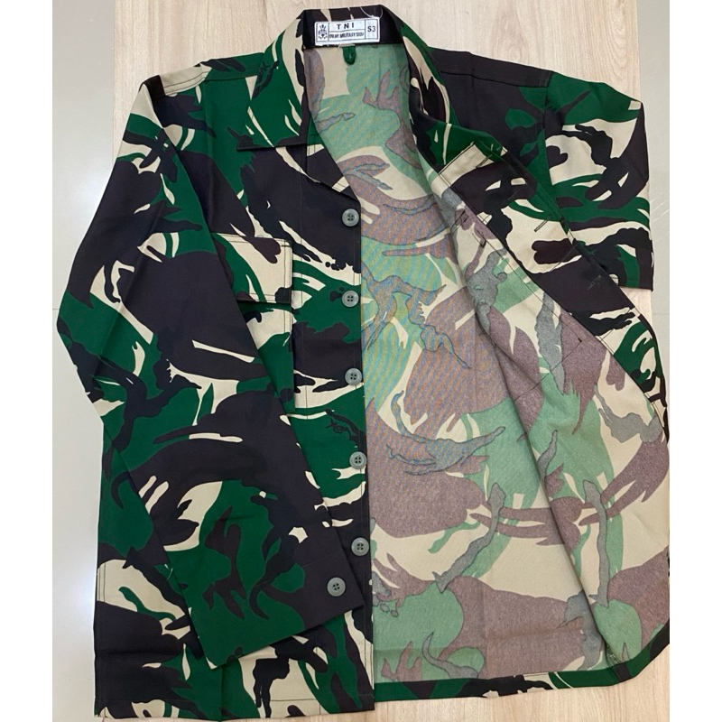 BAJU PDL VELBED NON FURING PAKAI KANCING WARNA PEMBAGIAN TNI ANTI AIR /BAJU PDL TNI /BAJU PDL VELBED