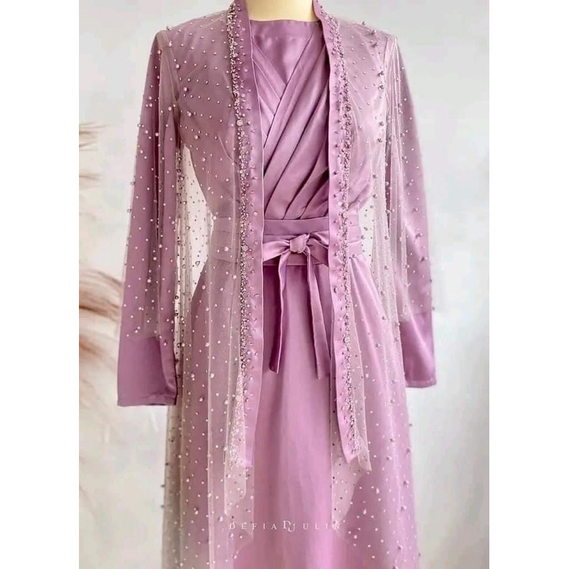dress kimono, dress kondangan, mewah