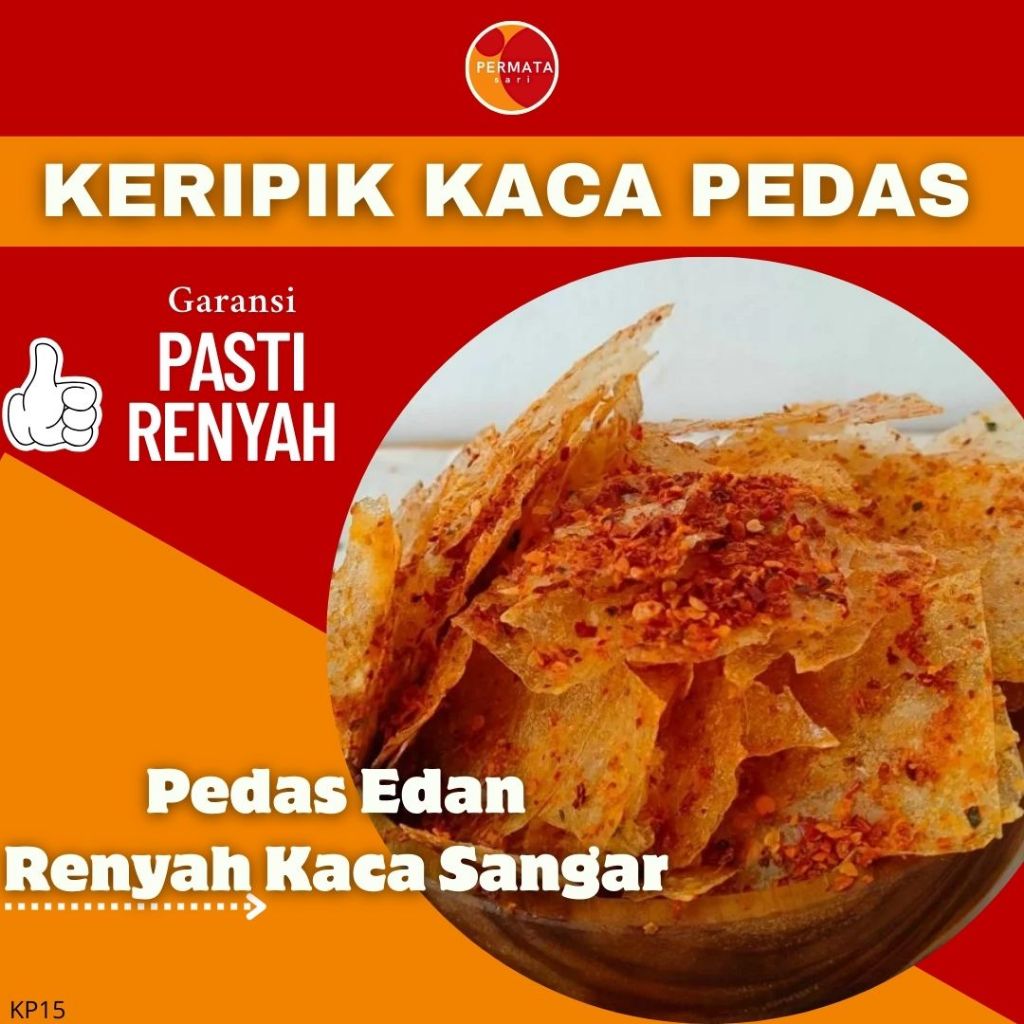 

Kripik Kaca Pedas 100Gram±/Snack Kaca Pedas/Cemilan Kaca Pedas
