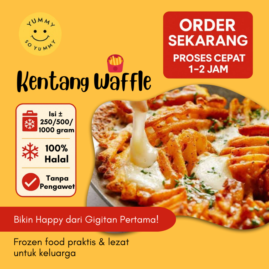 

RB Kentang Waffle Potato Fries Makanan Beku Kentang Goreng Frozen