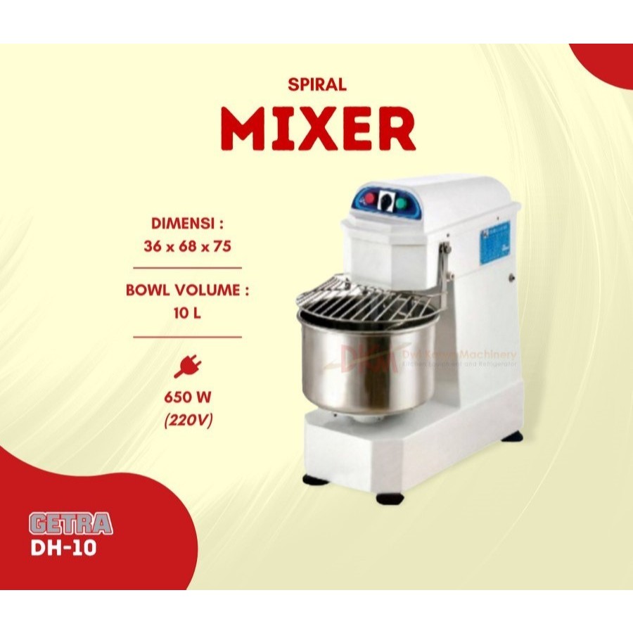 GETRA DH-10 Spiral Mixer 10 Liter DH-10