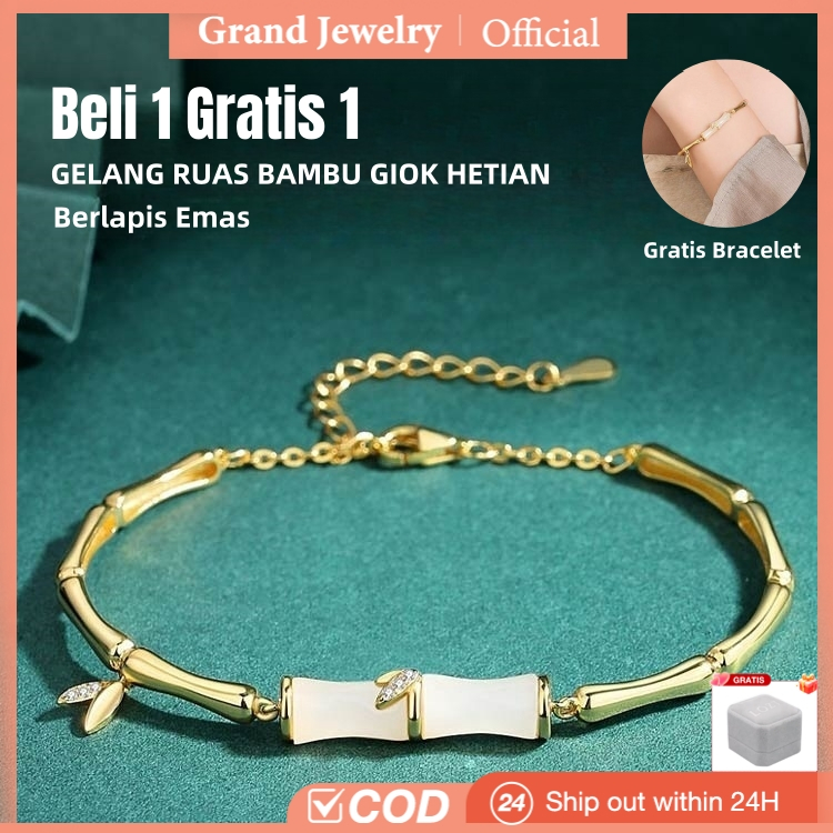 Beli 1 Gratis 1 Gelang Giok Lapis Emas Wanita Asli Kalimantan Hijau Wanita Asli China Titanium Keber