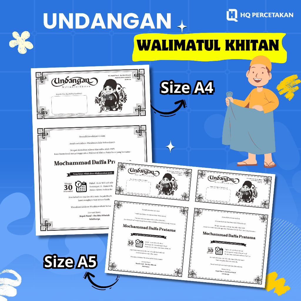 

UNDANGAN WALIMATUL KHITAN | UNDANGAN KENDURI KHITAN / SUNATAN TANPA MINIMAL ORDER TANPA PO