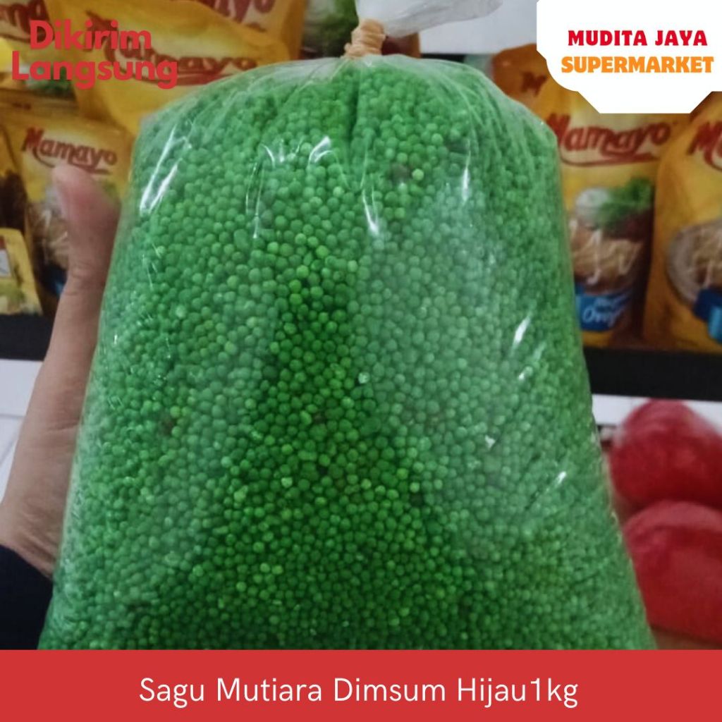 

Sagu Mutiara Toping Dimsum Hijau 1kg Medan