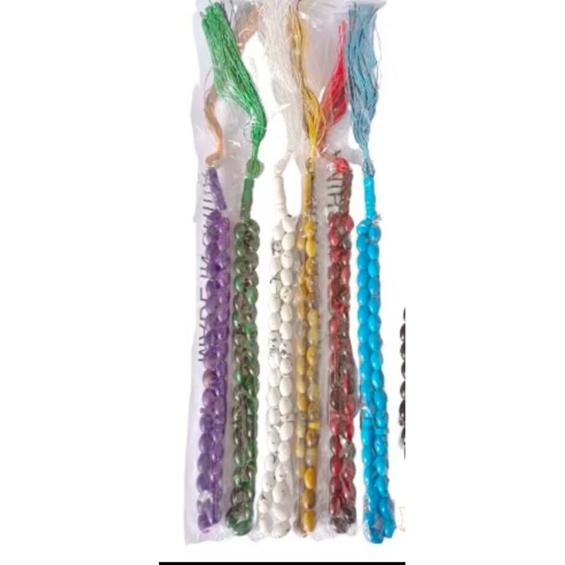 ISI 50 SOUVENIR TASBIH BATU BESAR IMPOR kemasan plastik