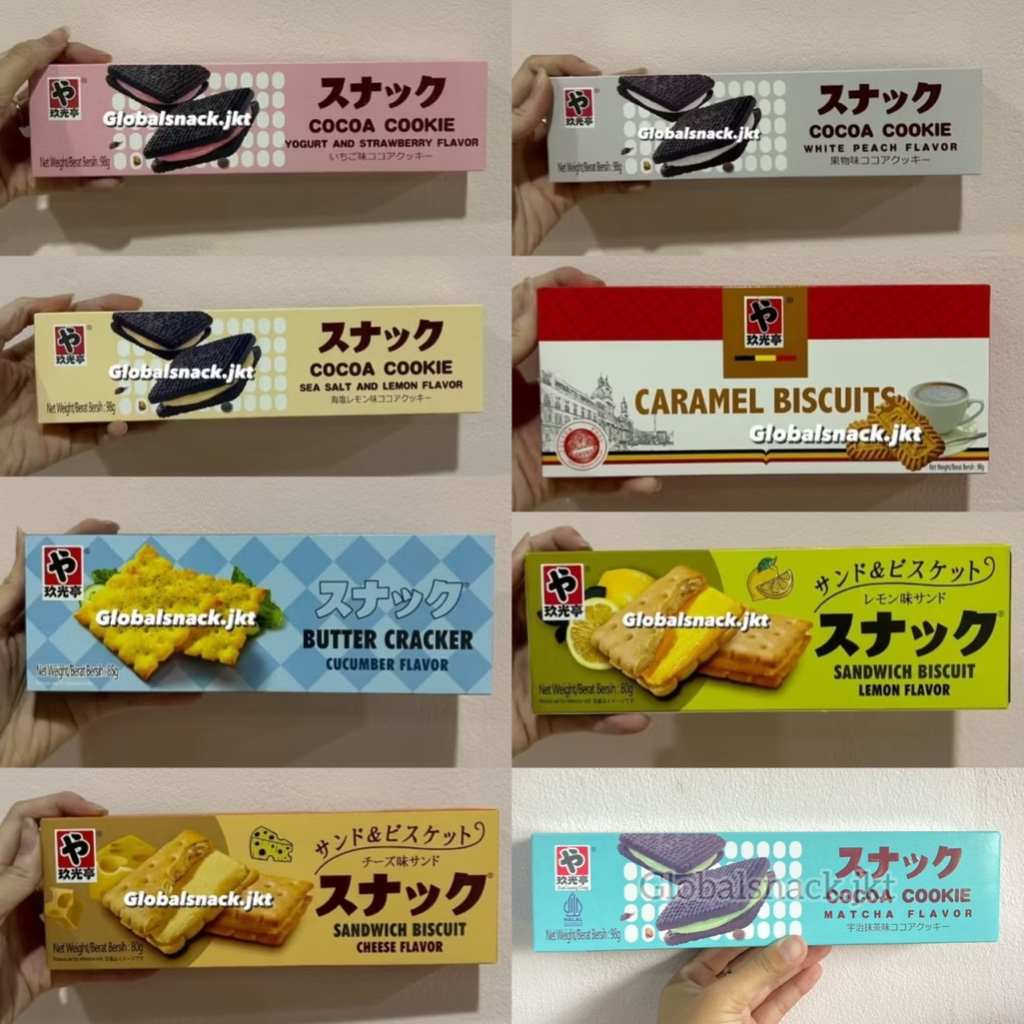 

JGT Cocoa Cookie Yogurt and Strawberry / White Peach / Sea Salt Lemon / Matcha - Sandwich Biscuit Lemon / Cheese / Butter Cracker