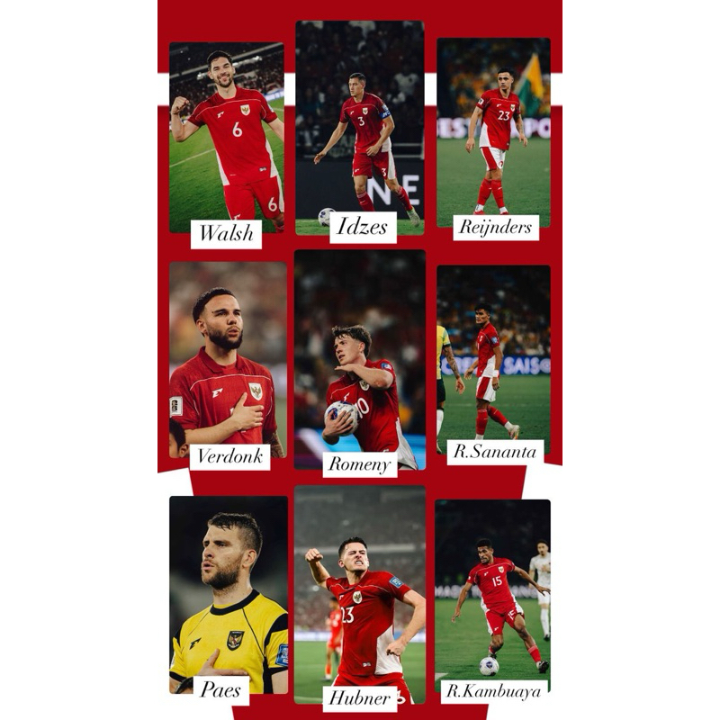 MINIMAL ORDER 5 PHOTOCARD, Photocard Timnas senior/u23