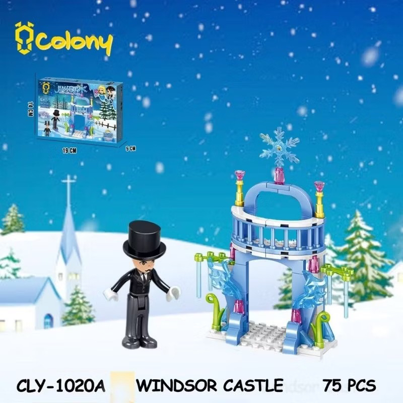 Mainan edukasi anak block mini windsor castle istana princess salju snow edukatif balok lego bongkar