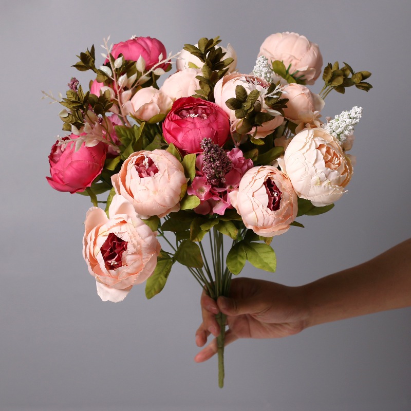 Bunga Peony Besar Mix Hydrangea Mix Chrysan Artificial Flower