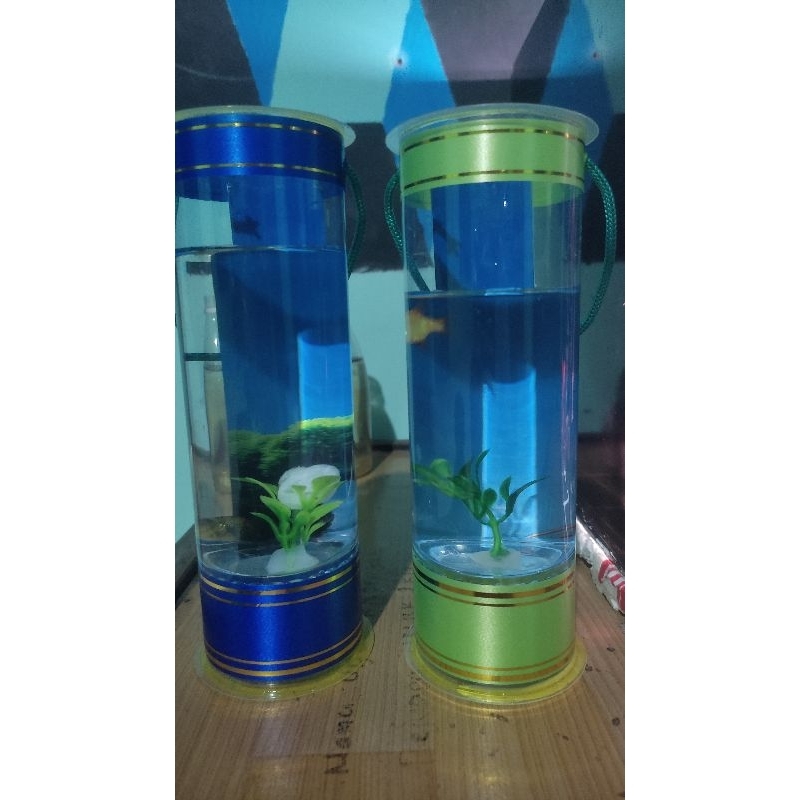 aquarium mini lucu buat hiasan buat ikan cupang dan ikan kecil lainnya
