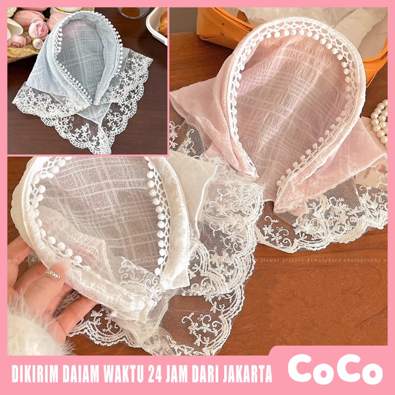 Bando Raw Lace Aesthetic Bandana Korean Style Bando Renda Wanita