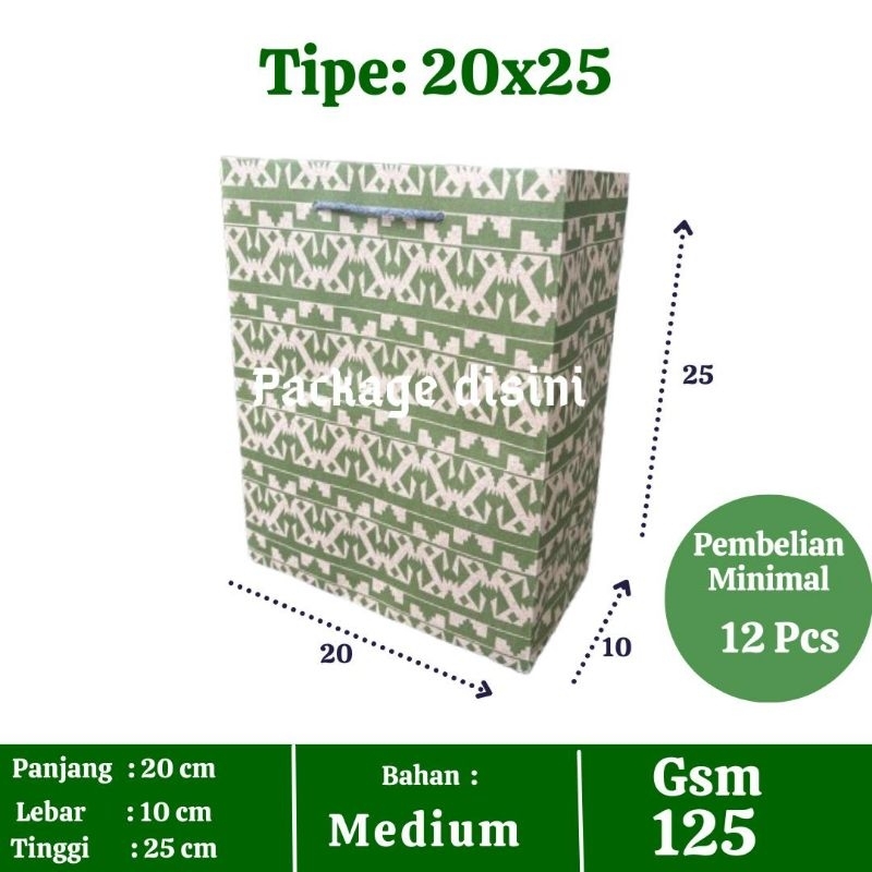

Paper bag 20x25 Batik, tas kertas murah, tas kertas souvenir, P20 L10 T25