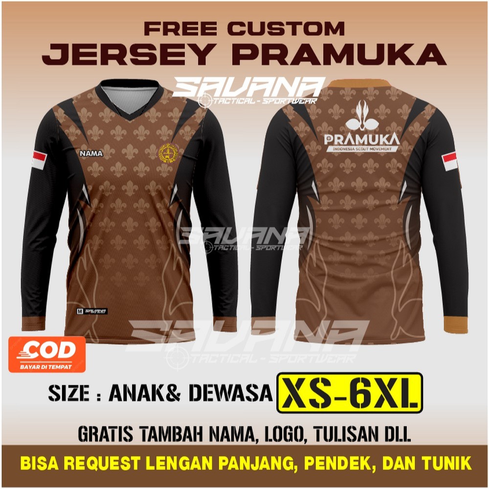 SAVANA - Jersey premium PRAMUKA printing penggalang pdh pdl custom / baju / kaos PR113
