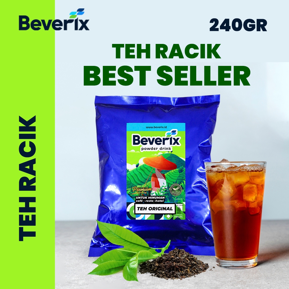 

BEVERIX Teh Original Racikan Khas Solo/Daun Teh Tubruk Kering Wangi, Sepet dan Kentel 240 Gr