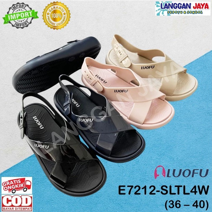LUOFU E 7212 - SLTL4W (36-40) - Sendal Karet Wanita | Tali Belakang | Luofu Bandung Original
