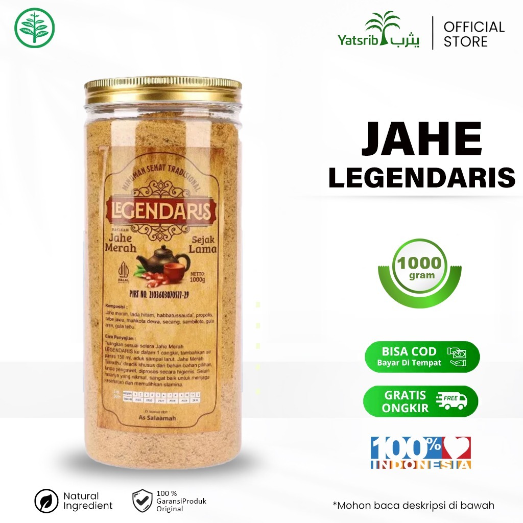

Jahe Merah Legendaris - Jahe Plus Gula Aren Dan Habbatussauda 100% Original 1 Kg
