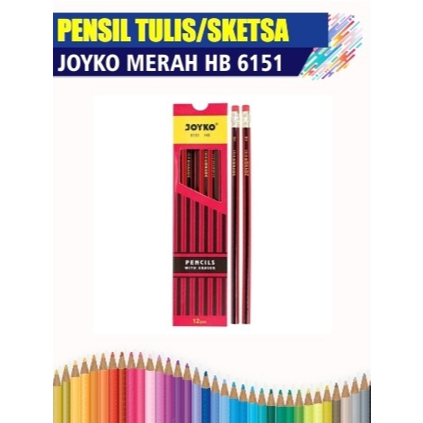 

Pensil Tulis/Sketsa/Joyko Merah HB 6151/Pack