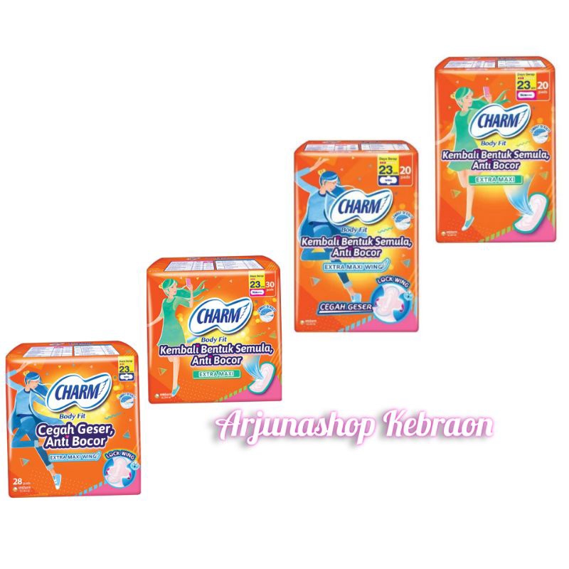 CHARM BODY FIT Pembalut Wanita Wings dan Non Wings 30 pads