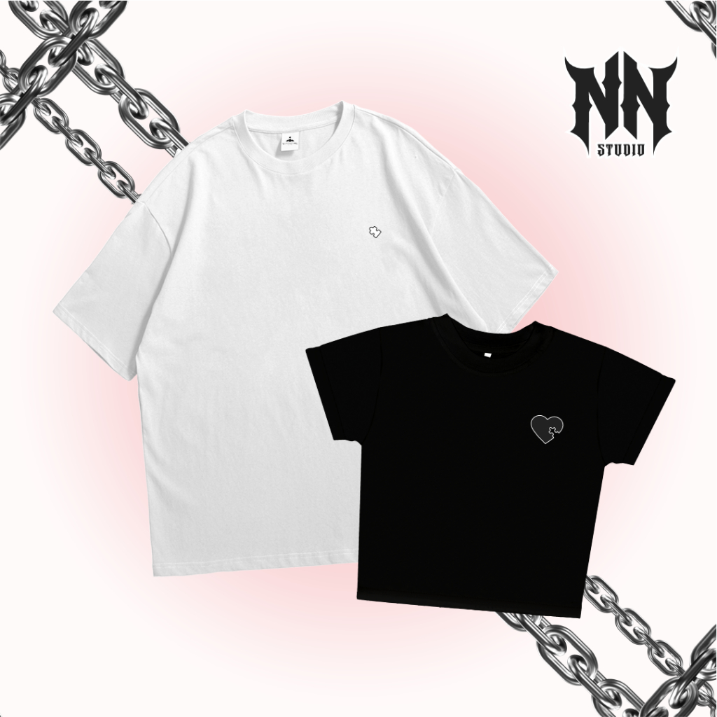 Kaos Couple | Baju Couple Pasangan | Kaos Oversize Boxy | Kaos Croptop - Puzzle Love