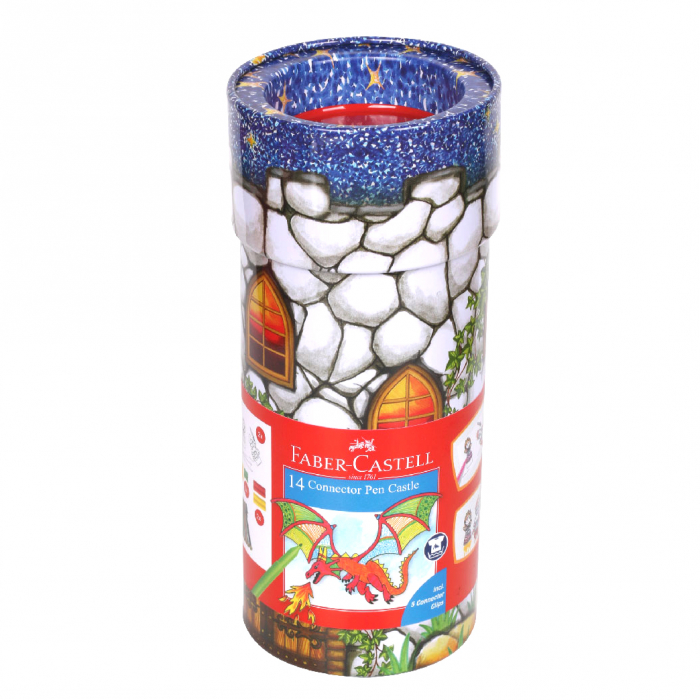 

Faber-Castell Connector Pen Castle Tin set 14 Spidol Warna 14 Warna