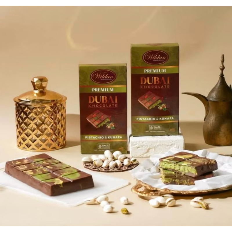 

Premium Coklat Dubai Wildan dengan Kunafa dan Pistachio Asli 250 gram