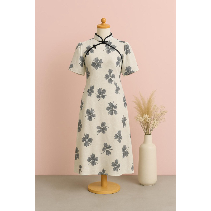 Baju Dress Wanita Floral Vintage