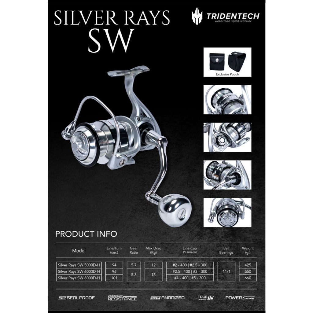 REEL TRIDENTECH SILVER RAYS SW